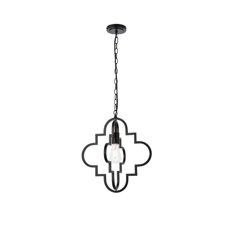 1 Light Black Pendant Light - Modern Minimalist Hanging Lamp for Kitchen Island Dining Room - 18.4