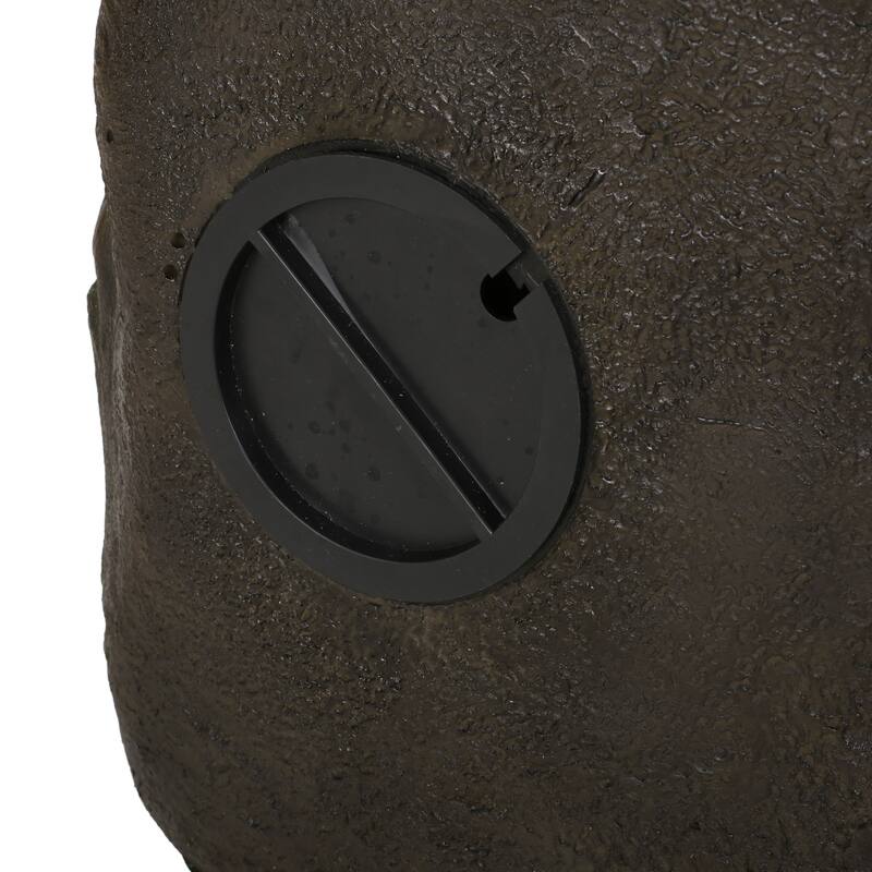 Roomfitters 24-Inch Hand-Crafted Wildlife Tiered Water Fountain with LED Lights, Weather-Resistant Faux Stone, Black