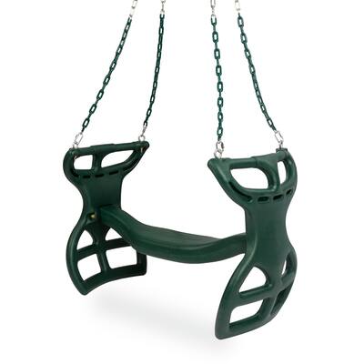 Milliard Glider Swing for Swing set, Swing Set Accessories, Glider for Two Kids, Attachment Options Included, Green