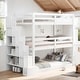 preview thumbnail 1 of 9, Twin Size Triple Bunk Bed with Storage Staircase, Separate Design, White White