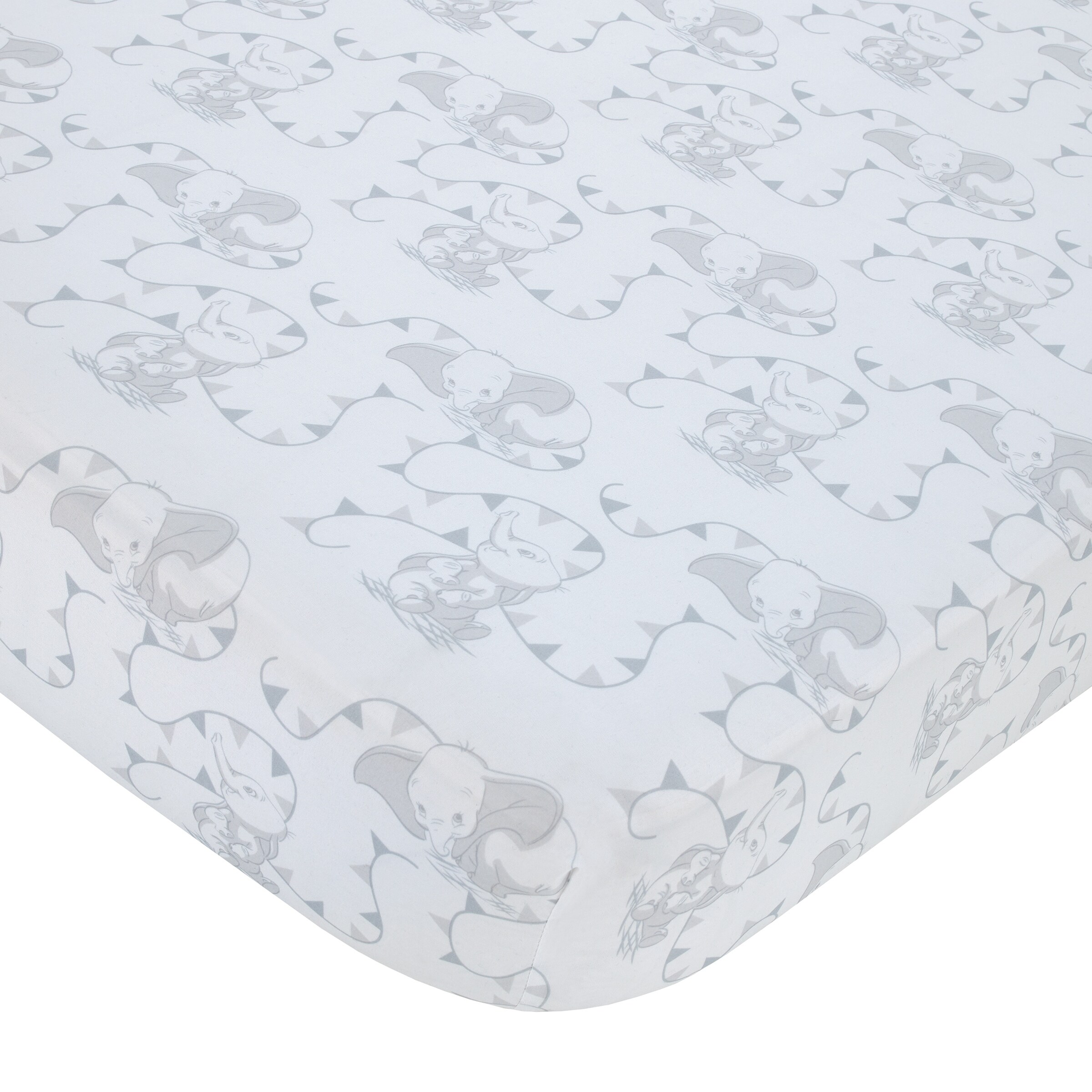 Disney Dumbo Hello Baby Circus Banner 3 Piece Crib Bedding Set Grey Licensed Characters