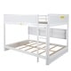 preview thumbnail 8 of 38, Queen Over Queen Size with Underbed Storage Bookcase and Charging Station, Wood Bunk Bed Frame with Panel Guardrails and Ladder