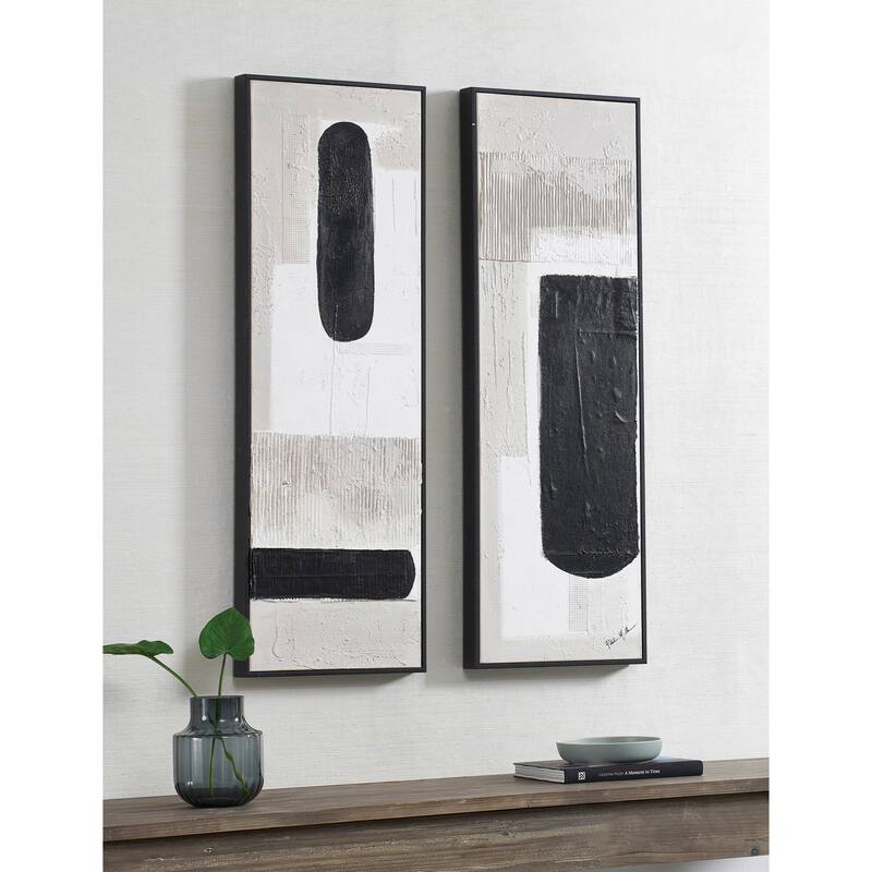 Renwil Dragoni 15" Wide Canvas Art, Black