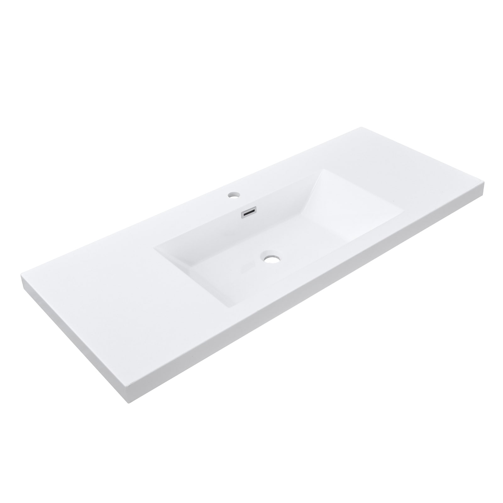48" in. W x 19.5" in. D Integrated Resin Bathroom Sink Vanity Top Rectangular Sink One-Piece Design