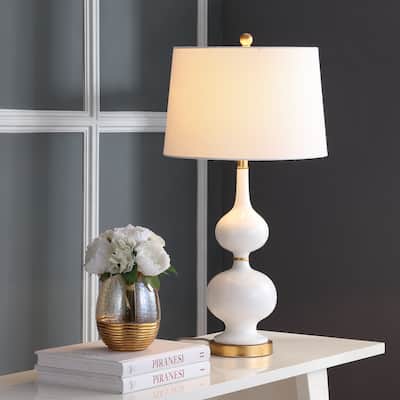 SAFAVIEH Lighting 31-inch Myla White/ Gold LED Table Lamp (Set of 2)