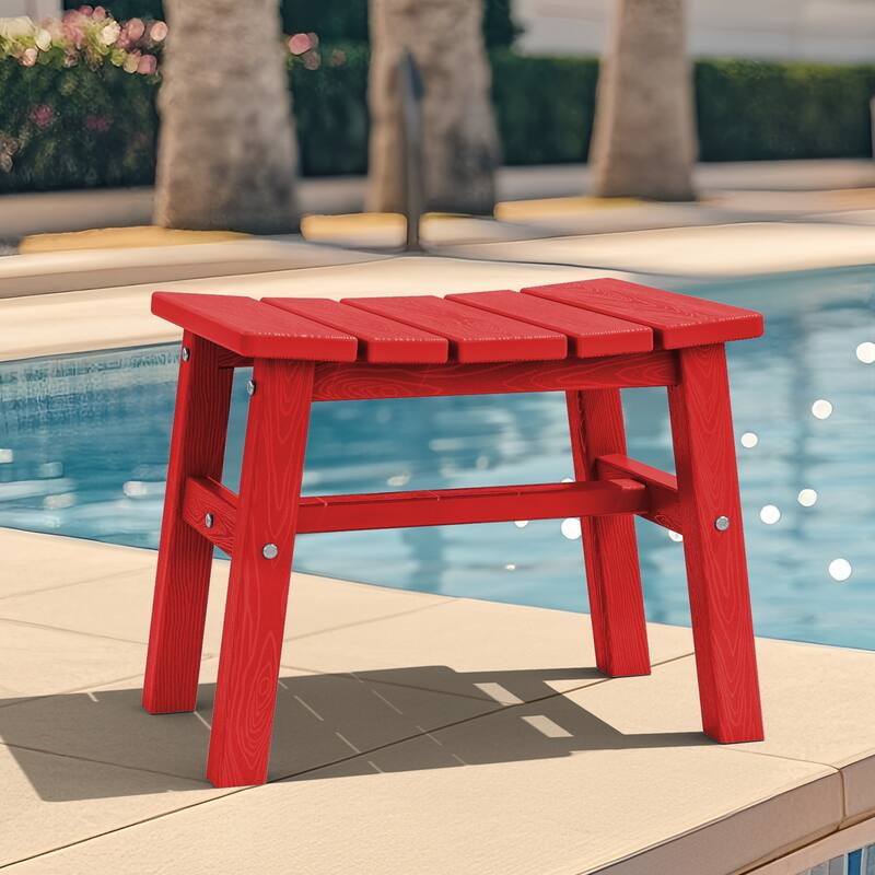 Outdoor Patio HDPE Ottoman Footstool, Extra Seat
