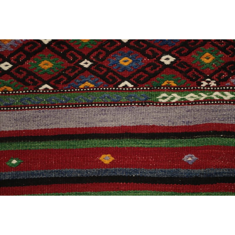 Hand Woven Oriental 100% Wool Carpet Southwestern Tribal Multi-Colored Kilim Area Rug - 7' 4'' X 5' 0''