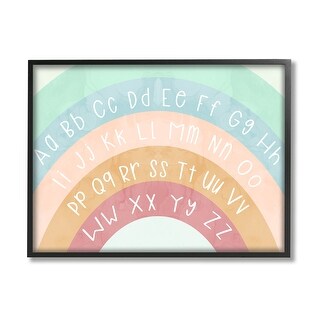 Stupell Alphabet Letters on Rainbow Framed Giclee Art Design by Lil ...
