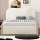 preview thumbnail 8 of 11, Full Size Upholstered Platform Bed With Wood Supporting Feet, Beige
