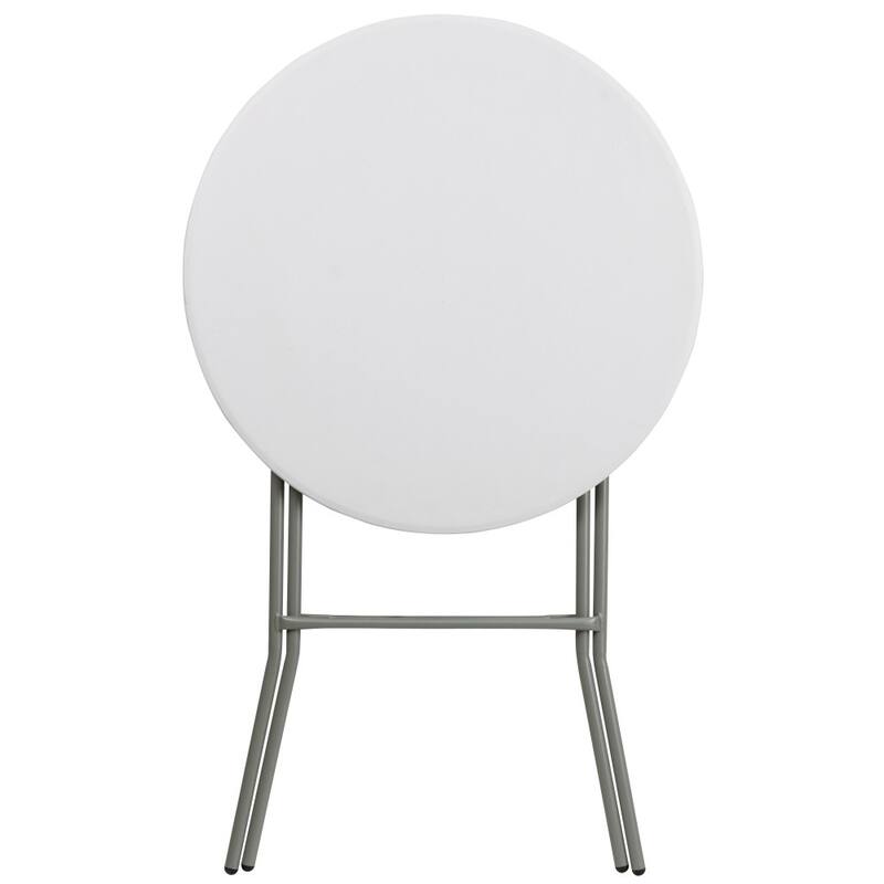 2.6-Foot Round Plastic Bar Height Folding Event Table - 31.25"D x 31.25"W x 43.75"H