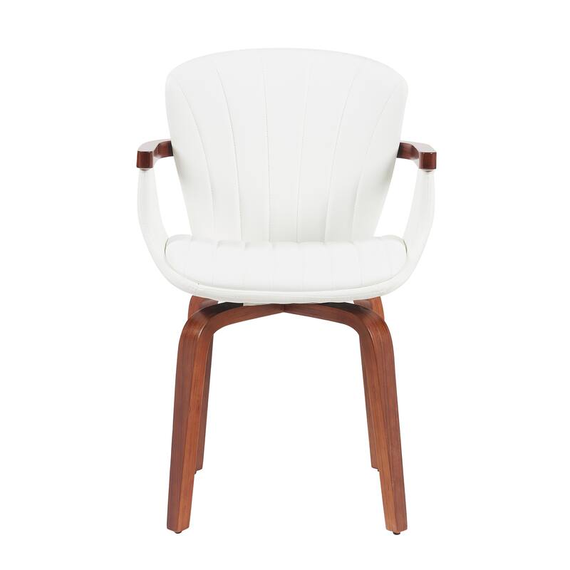 2-Piece Swivel Bar Stool Dining Chairs Accent Chairs with Heat-Pressed PU Leather Upholstery and Wood Frame