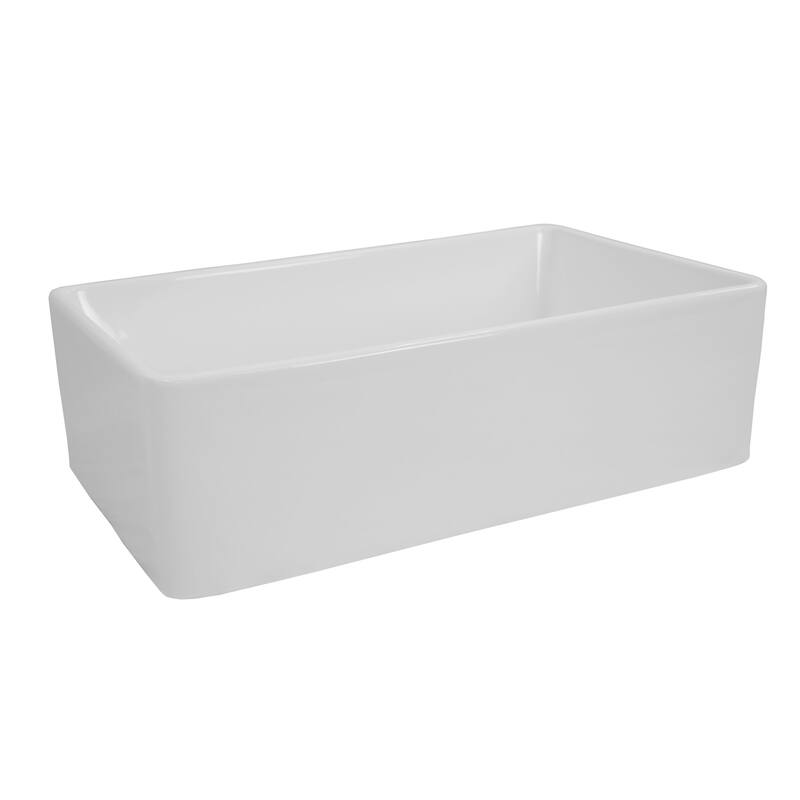 KitchenBathCollection Charleston 33'' x 10" Fireclay Farmhouse Kitchen Sink Set - 33" W x 20.25" L x 10" H
