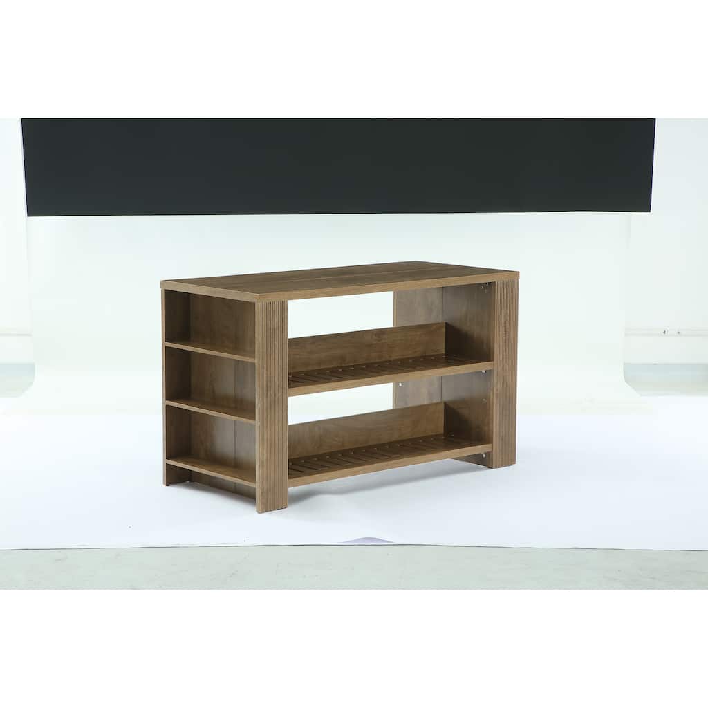 59 Inch Large Kitchen Island with Storage Shelves - 27.55" D x 59.05" W x 35.43" H