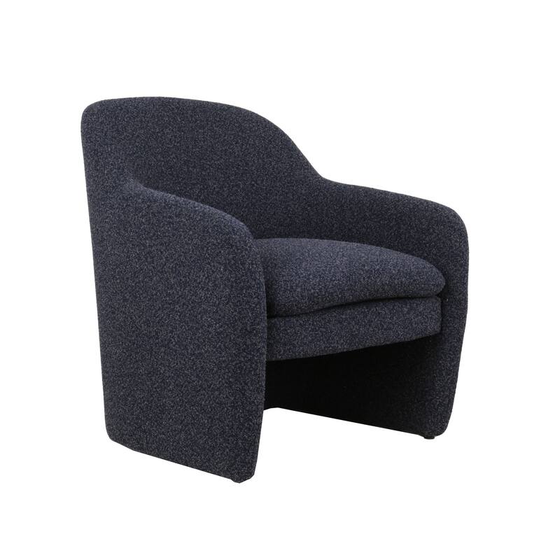 Porthos Home Qidri Sherpa Fabric Barrel Accent Chair with Thick Seat Cushion - Blue