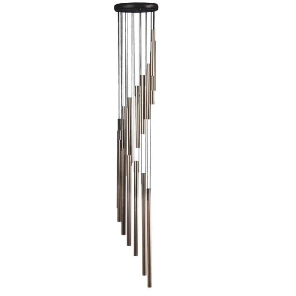 Q-Max 37" Long Wood Top Spiral Silver Wind Chime