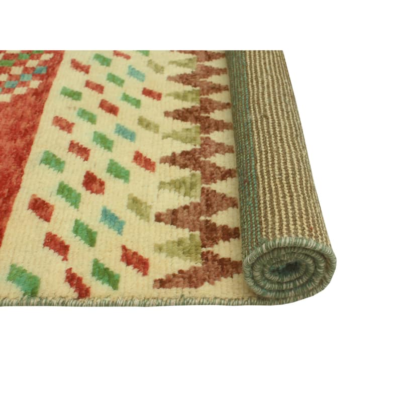 Balochi Adolphus Green/Beige Rug - 3'5" x 4'10"