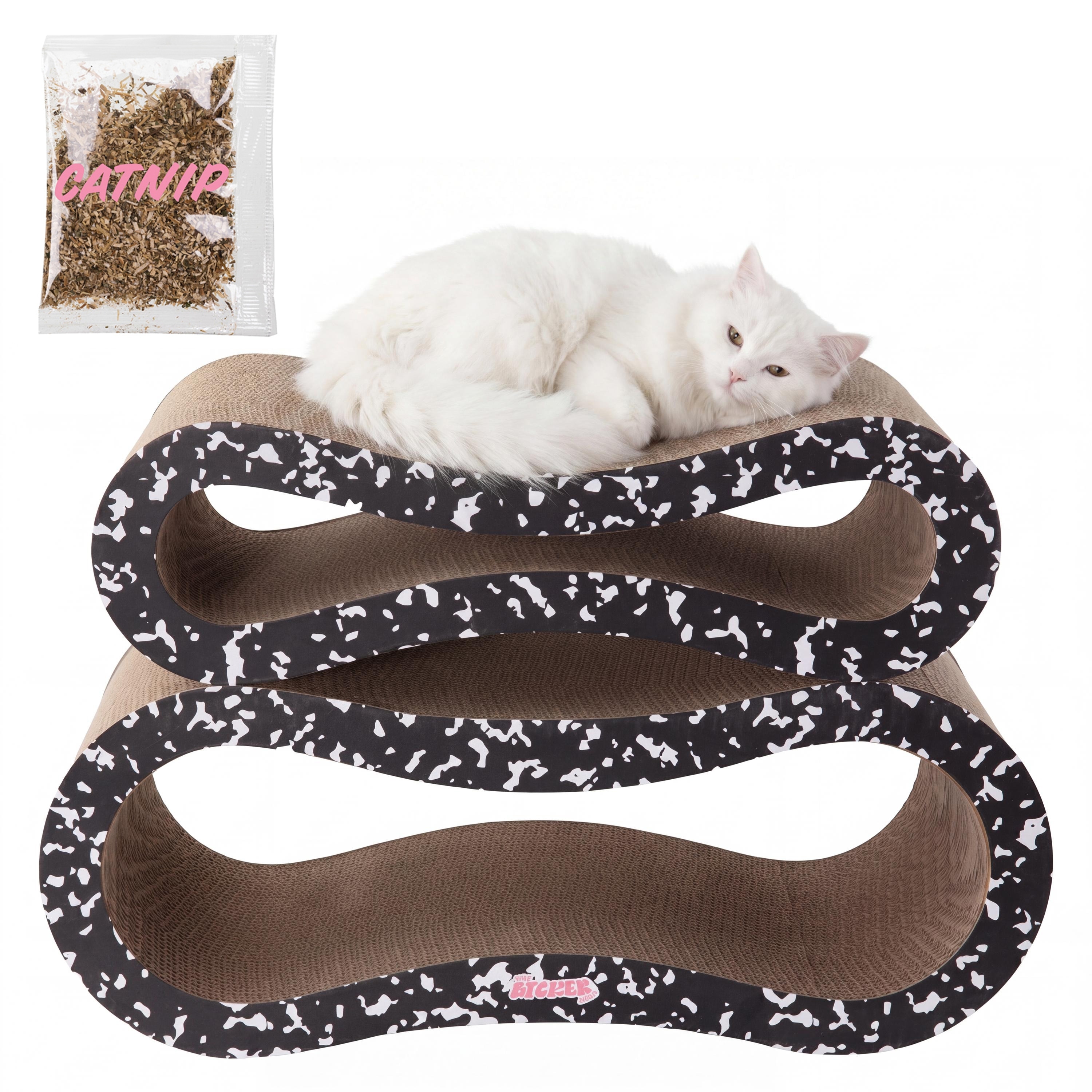 Suvi Modern Cardboard Infinity 2-in-1 Lounge Bed Cat Scratcher with Catnip