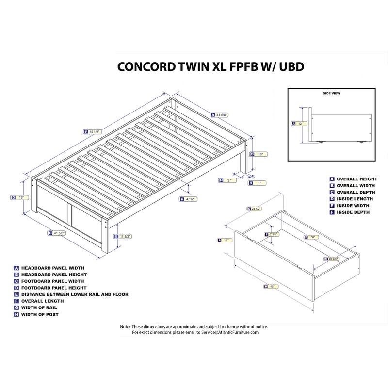 Platform Bed with Drawers & Charger - Modern Storage Bed Frame - Underbed Storage Solutions