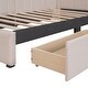 preview thumbnail 8 of 8, Upholstered Daybed with 2 Storage Drawers, Twin Size Sofa Bed Frame, No Box Spring Needed, Linen Fabric, Beige