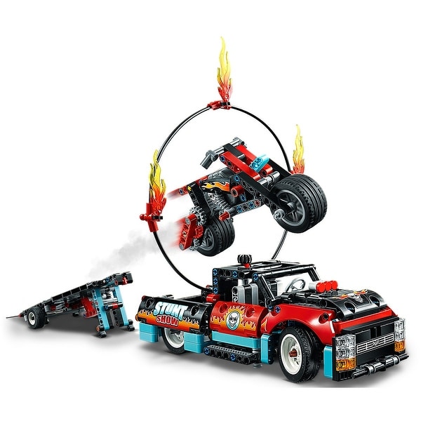 Lego technic stunt show best sale truck & bike 42106