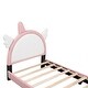 preview thumbnail 15 of 38, Full size Upholestered Princess Bed ,Full Size Platform Bed with Headboard and Footboard,White+Pink