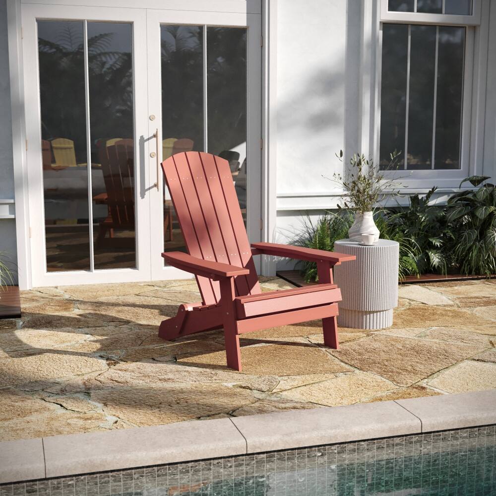 All-Weather Poly Resin Folding Adirondack Chair - Patio Chair