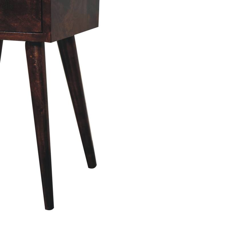 HomeRoots 22" Walnut Solid Wood Square One Drawer Nightstand