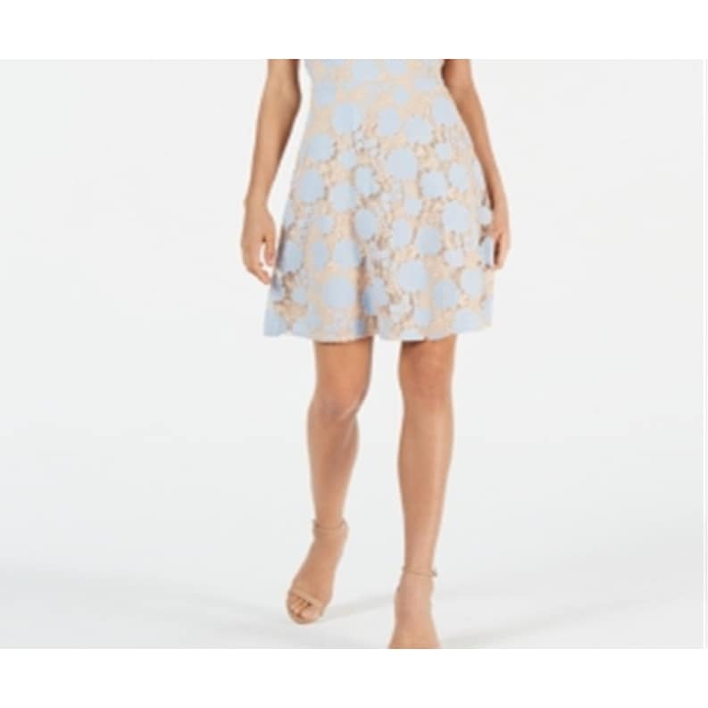 Monteau Women's Floral Lace Overlay Dress Blue Size Petite Large - Bed Bath  & Beyond - 40561166