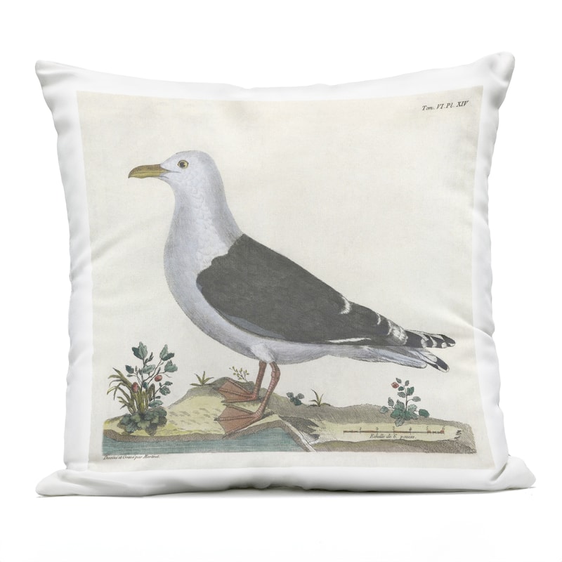 Stupell Vintage Seagull Study Diagram Printed Outdoor Throw Pillow Design by Phillipa Katz - Accent - Polyester - Grey - Single
