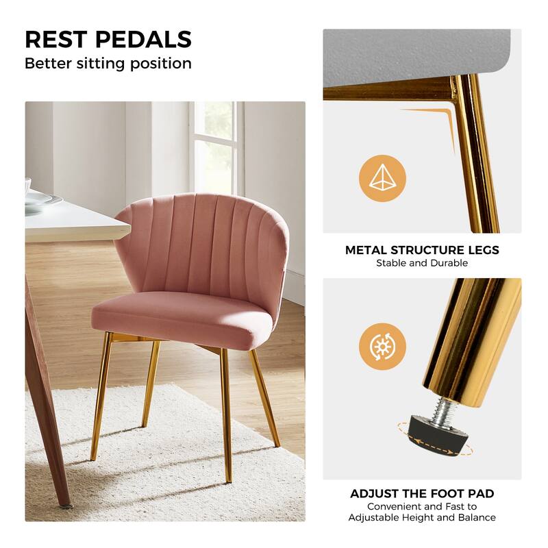 Luna Modern Glam Upholstered Tufted Back Side Accent Dining Chair with Small Base by HULALA HOME