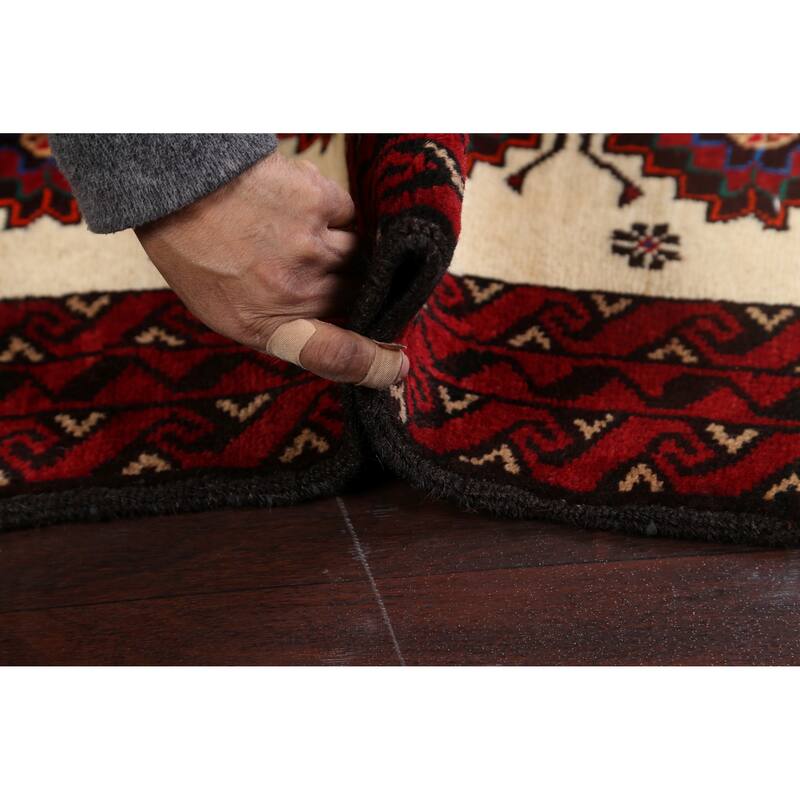 Traditional Geometric Balouch Persian Area Rug Wool Hand-knotted - 3'5" x 6'1"