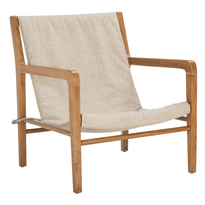 SAFAVIEH Couture Georgeta Linen Sling Chair - 26 In W x 32 In D x 32 In H - 26Wx32Dx32H