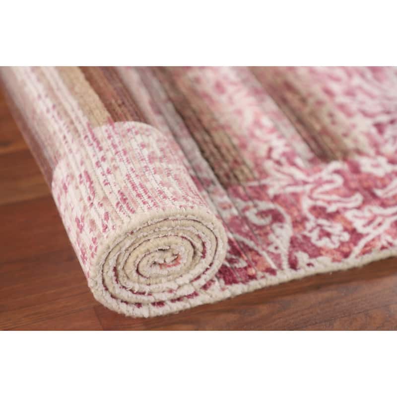 Striped Abstract Oriental Accent Rug Handmade Wool Carpet - 2'8"x 4'9"
