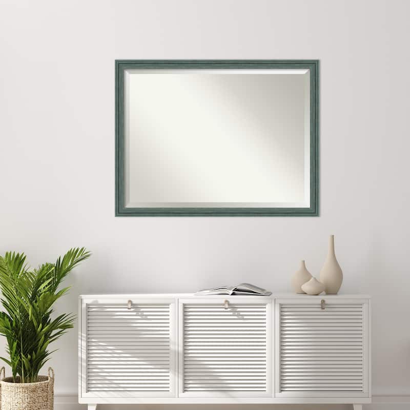 Upcycled Beveled Wood Framed Wall Mirror