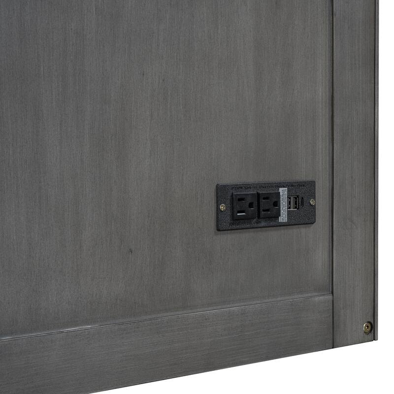 Space-Saving Queen Murphy Bed with Built-in USB Charging, Large Storage Drawer & Dual Finish Options