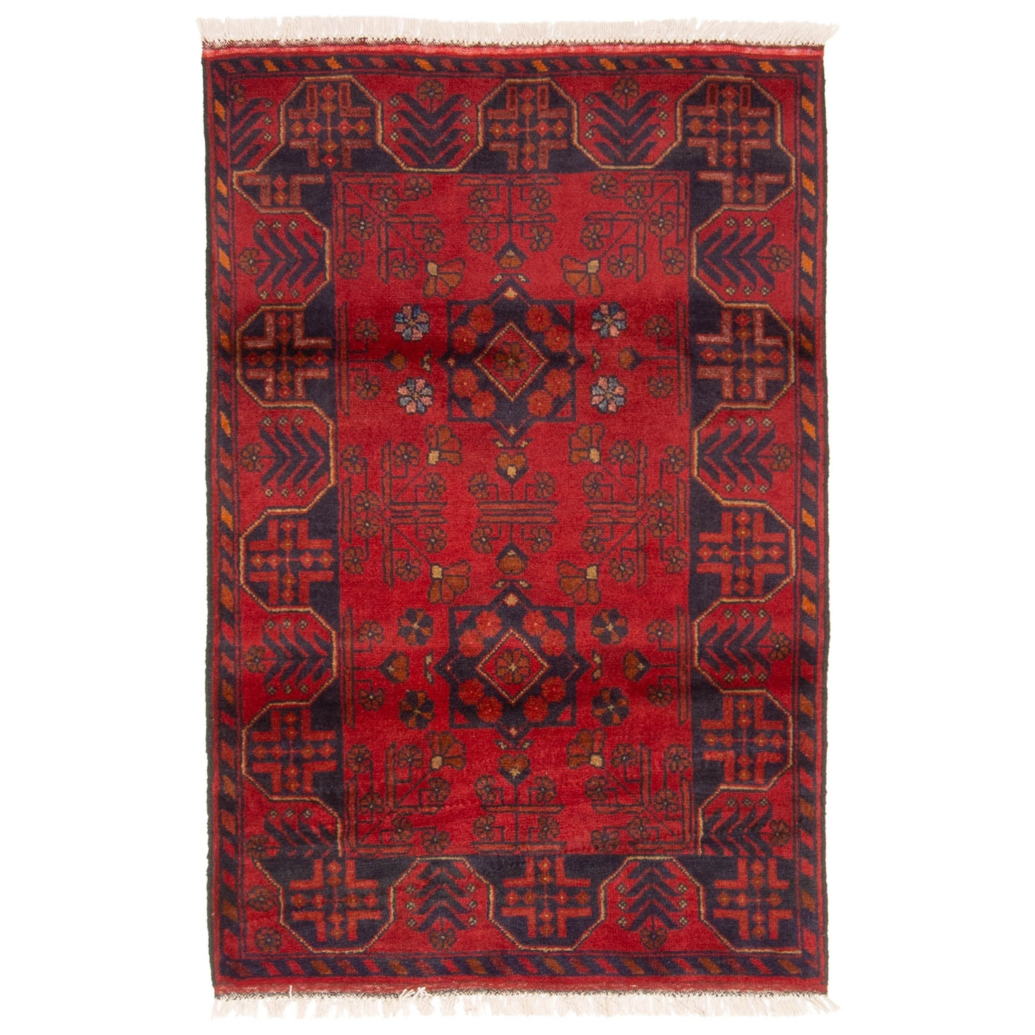 ECARPETGALLERY Hand-knotted Finest Khal Mohammadi Red Wool Rug - 2'5 x 4'0