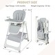 preview thumbnail 14 of 36, Babyjoy Folding High Chair Convertible Height Adjustable Baby Feeding - See Details