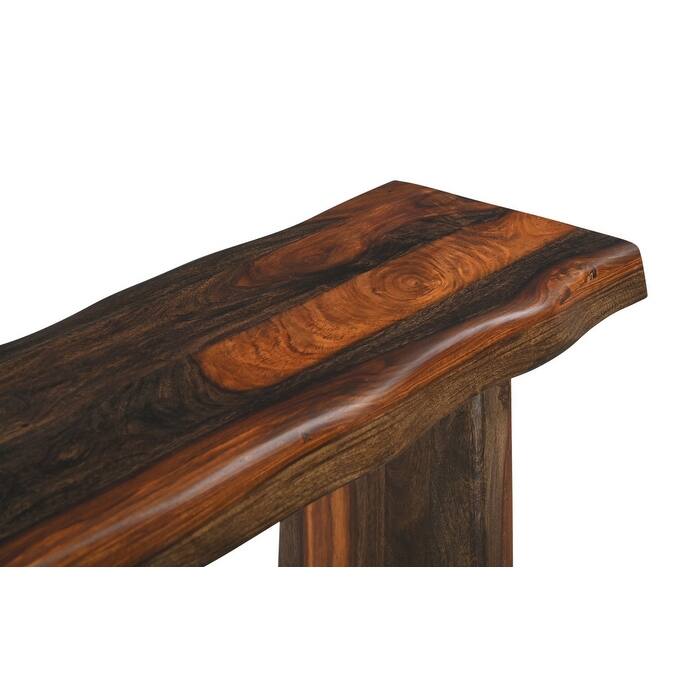HomeRoots 60" Dark Brown Solid Wood Frame Console Table - 60.00 in. x 30.00 in. x 16.00 in.