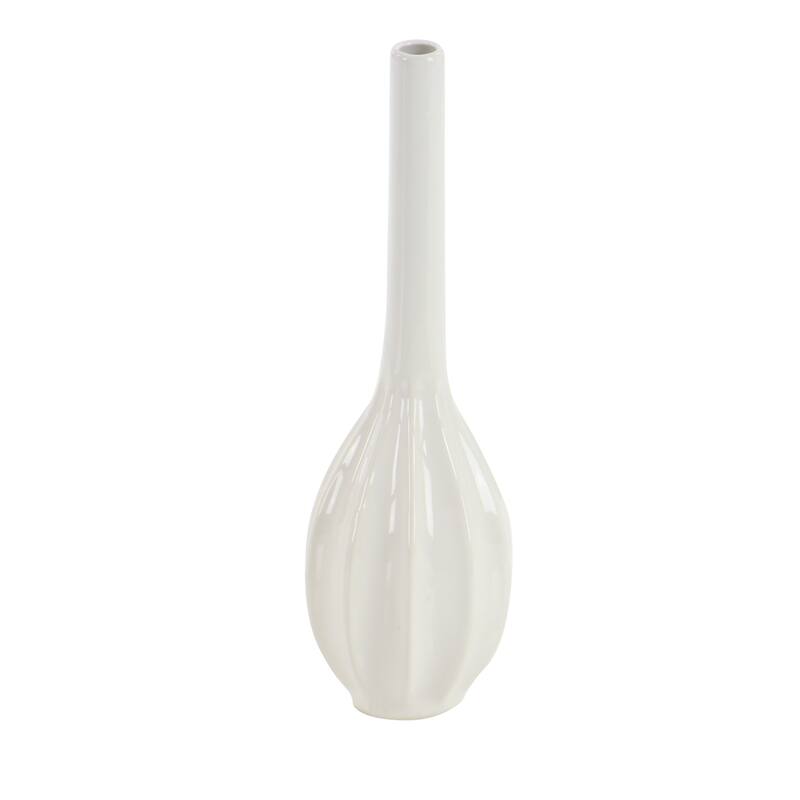 Ceramic Slim Textured Bottleneck Vase with Varying Patterns - Set of 3 Silver, Gold, White - Roche River Decor