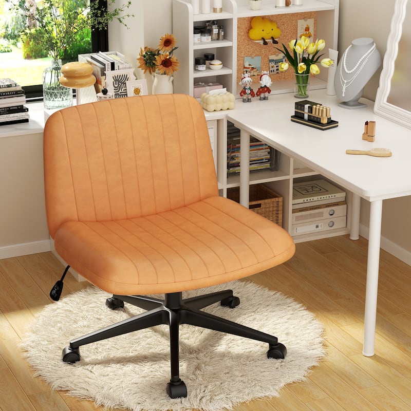 Swivel Lounge Office Chair with Adjustable Height & Tilt – Multi-Scene Ergonomic Chair (Multiple Colors) - Orange