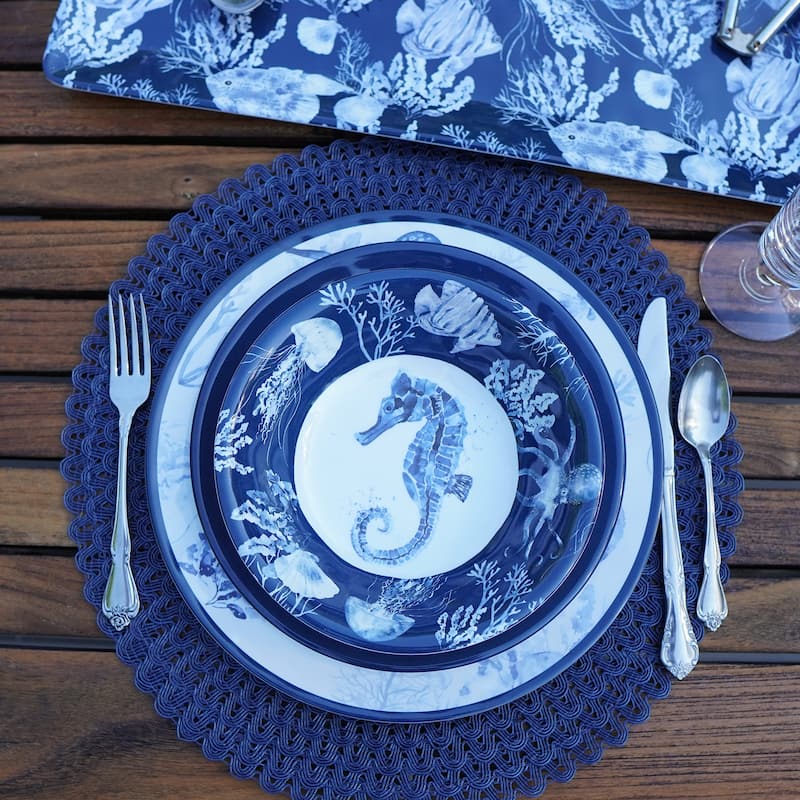 Certified International Sea Life Melamine 12-piece Dinnerware Set, Service for 4