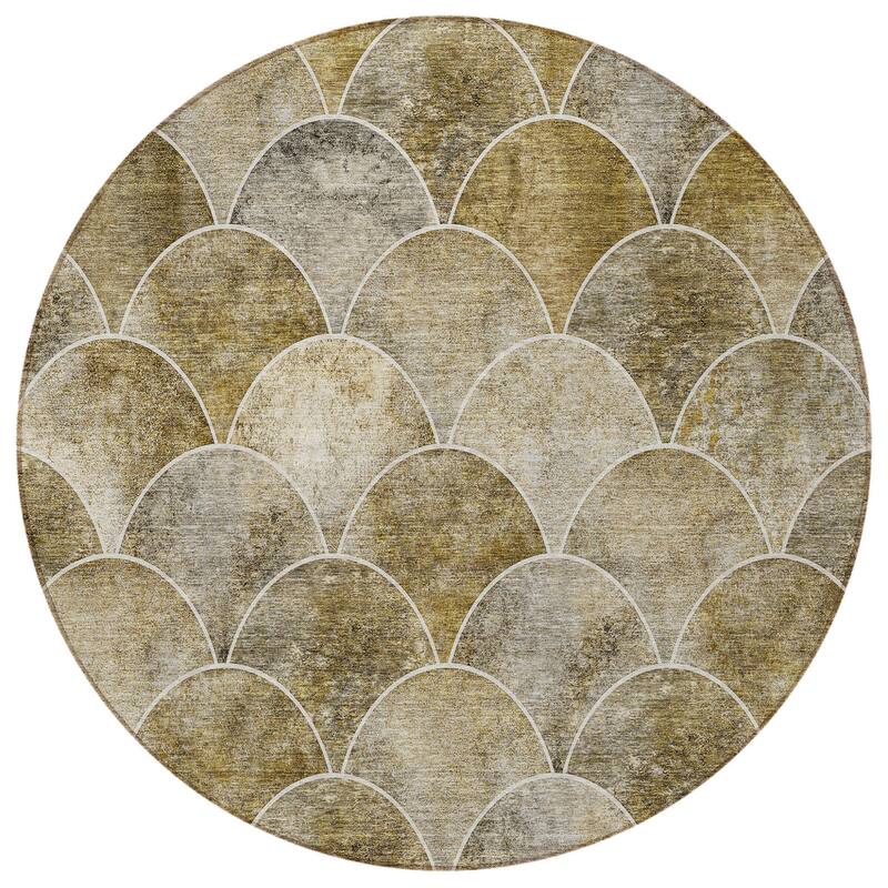 HomeRoots Abstract Transitional Rectangle Outdoor Rug
