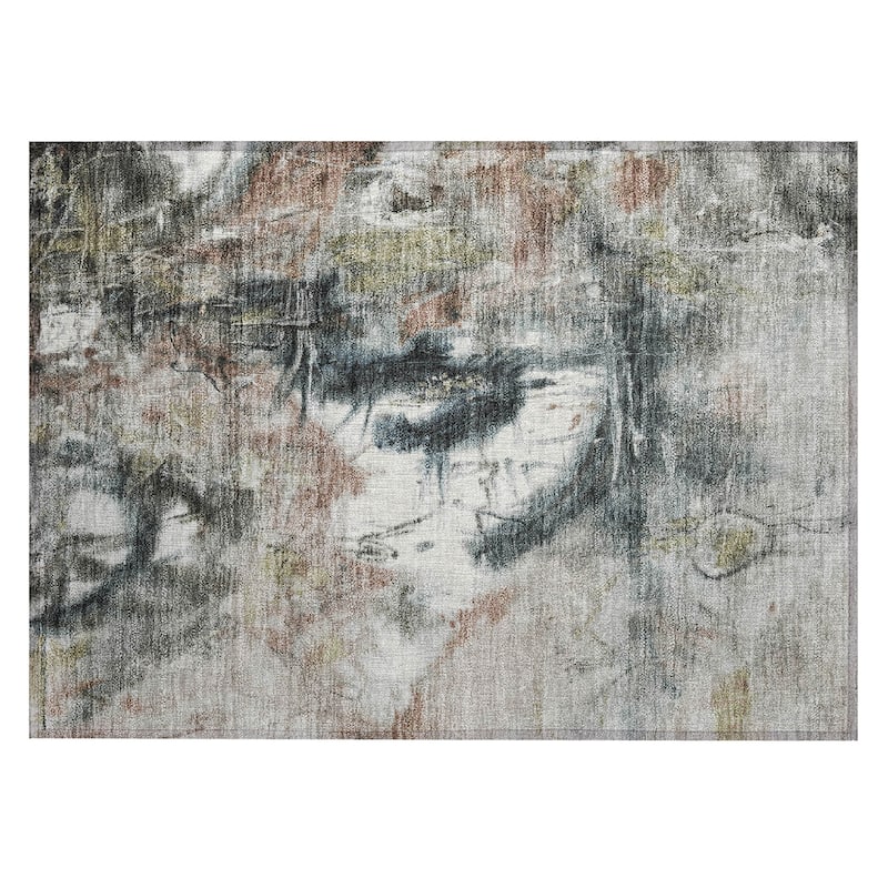 Machine Washable Indoor/Outdoor Modern Artistry Chantille Rug