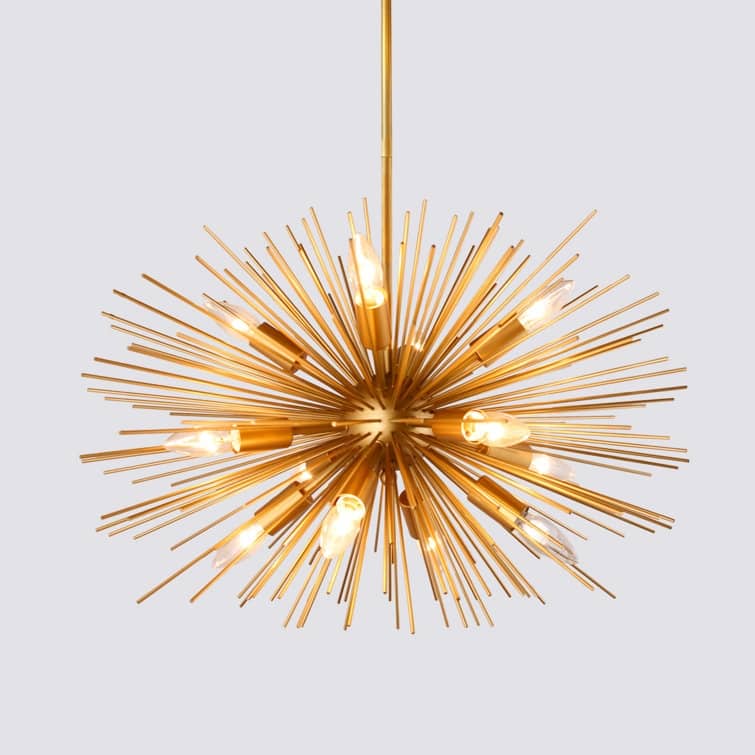 12 - Sputnik Satellite Dimmable Chandelier, Sphere Pendant Gold Ceiling Light