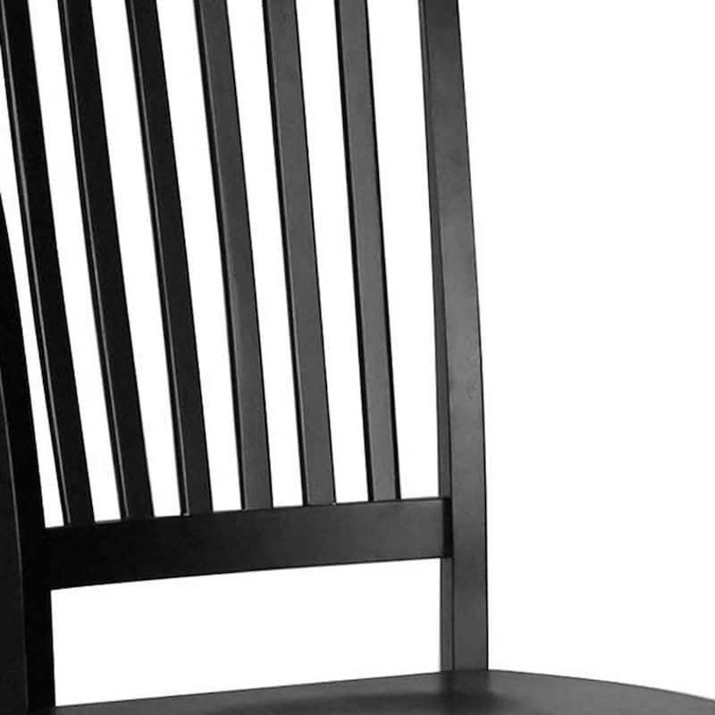 Slat Back Dining Side Chair with Solid Wood Legs