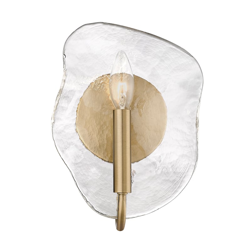 Samara 7" Wide 1-Light Wall Sconce with Hammered Glass Shade