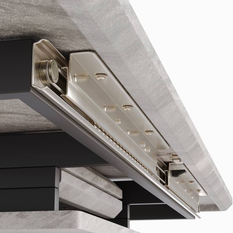 Grey Curved Backrest Round Padded Dining Chairs, Extendable Dining Table with Metal Legs, Stylish Table & Chairs Set