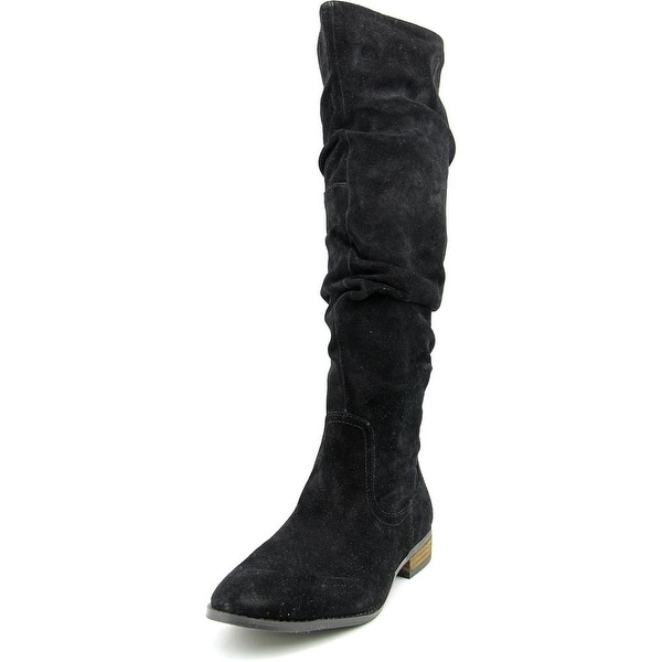 Steve Madden Tangy Women Round Toe Suede Black Knee High Boot