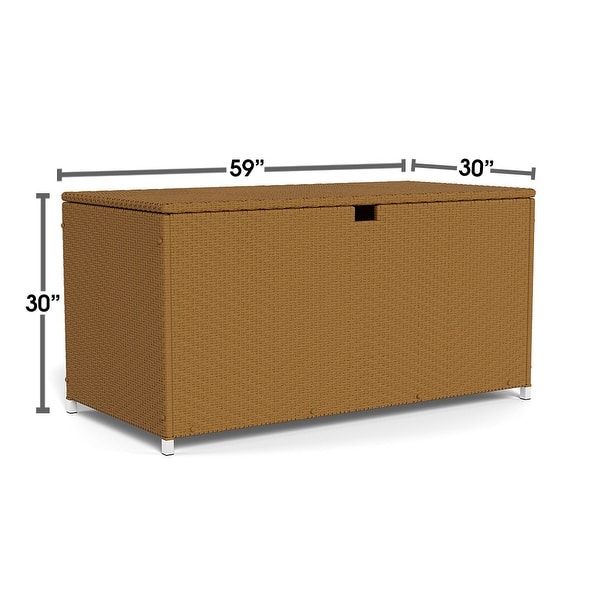 Large Outdoor Resin Wicker Storage Box with Waterproof Lid