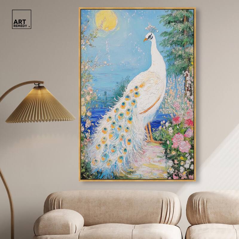 Peacock in Paradise Canvas by Art Remedy